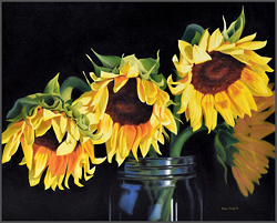 Sunflowers In Ball Jar - Nance Danforth Paintings